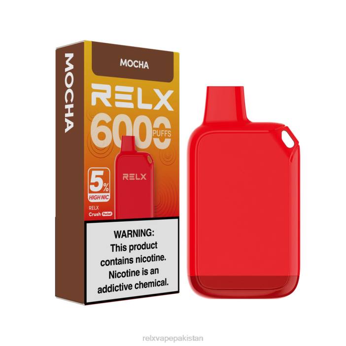 RELX Crush Pocket 6000 5% ہائی این آئی سی | 8FT425 ‎RELX Flavours Pakistan موچا