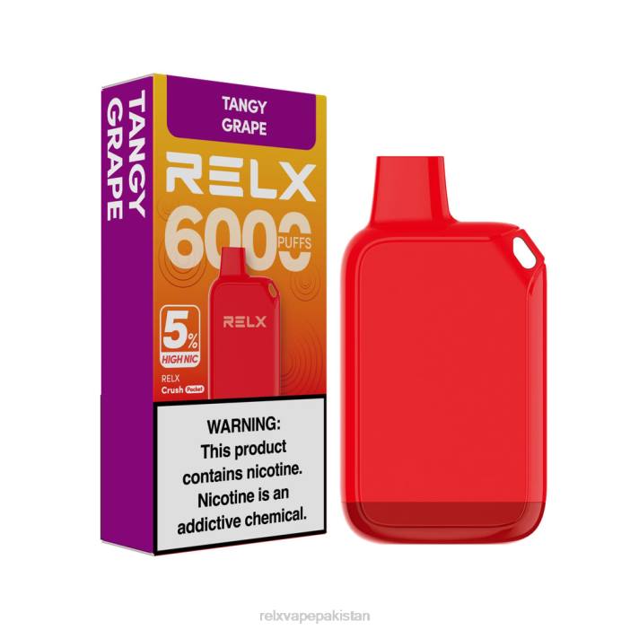 RELX Crush Pocket 6000 5% ہائی این آئی سی | 8FT427 ‎RELX Vape Flavours تنگ انگور