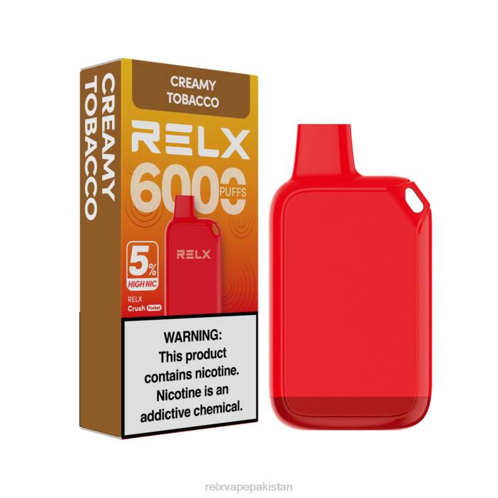 RELX Crush Pocket 6000 5% ہائی این آئی سی | 8FT428 ‎RELX Vape Disposable کریمی تمباکو