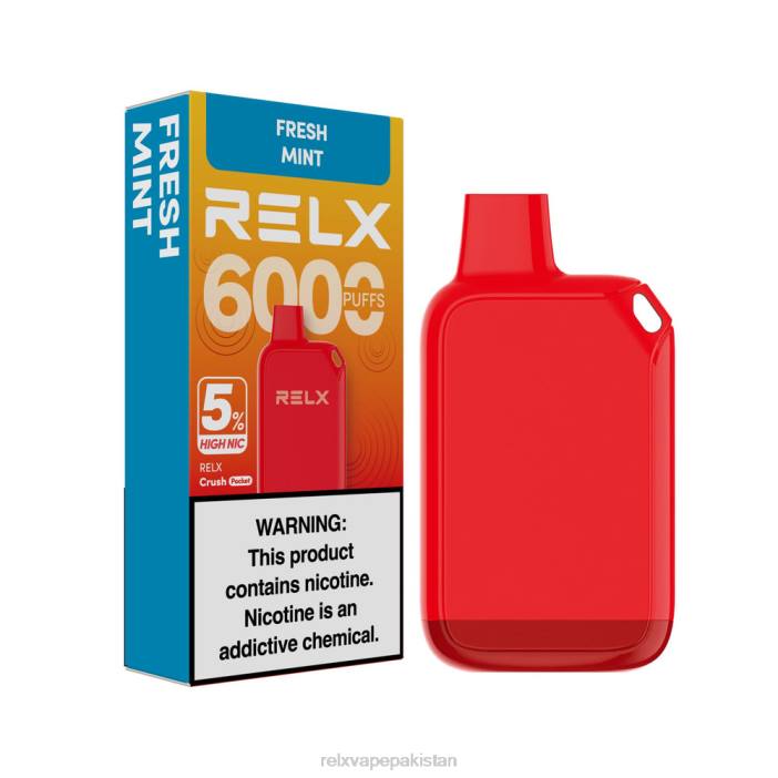 RELX Crush Pocket 6000 5% ہائی این آئی سی | 8FT429 ‎RELX Pakistan تازہ پودینہ