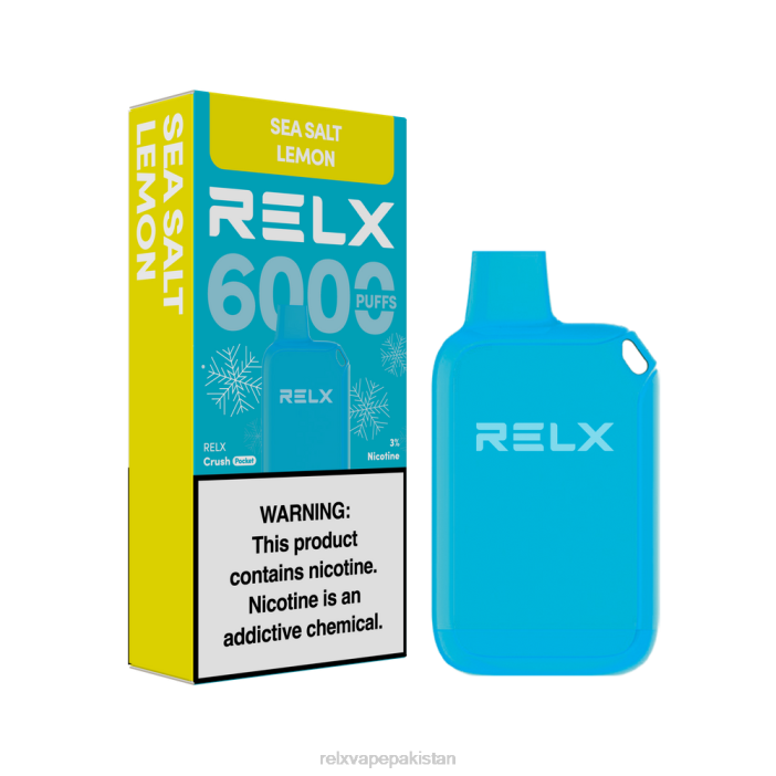 RELX Crush Pocket 6000 برفیلی | 8FT411 ‎RELX Flavours Pakistan سمندری نمک نیبو