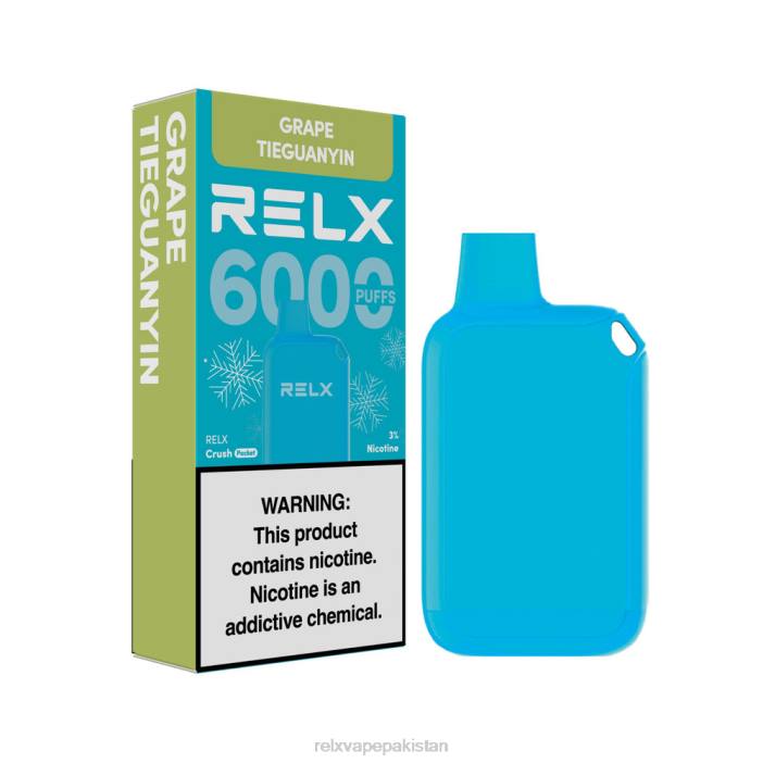 RELX Crush Pocket 6000 برفیلی | 8FT418 ‎RELX Flavours Pakistan انگور tieguanyin